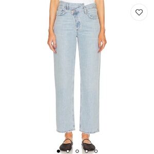 Agolde straight leg criss cross jeans